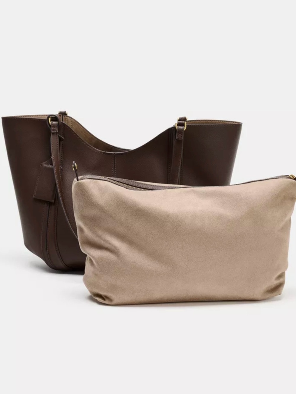 Zara Maxi Shopper bag in light tan - Picture 5 of 11